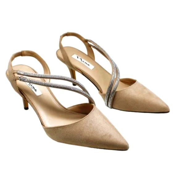 NINA Women's Tansy Evening Pumps in Taupe Size 7.5 - Picture 1 of 12
